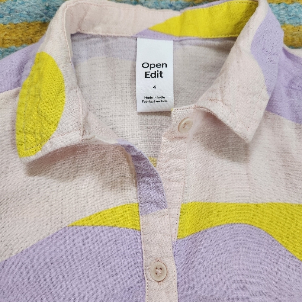 Open Edit Girls Cotton Ruffle Spring Dress Size 4 - Picture 2 of 6